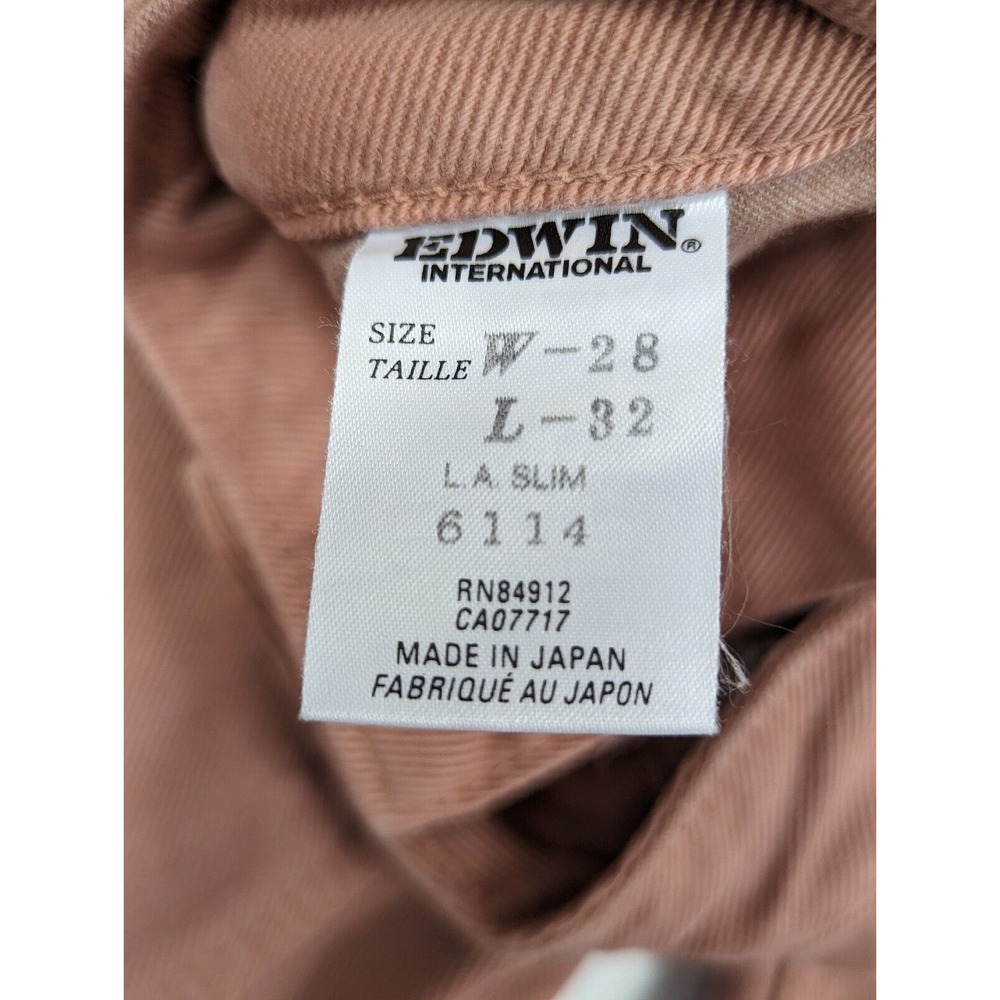 Vintage Edwin International Jeans 28x32 LA Slim Japanese‎ Pink Denim Womans - Picture 11 of 16